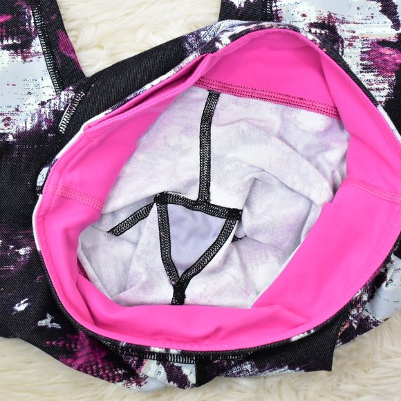 Lululemon Wunder Under Crop III Legging Size 6 Kara Blossom Yoga Black Pink - Picture 11 of 11